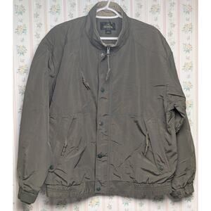 RedHead Lined Windbreaker Jacket MENS SIZE L Olive Nylon Full Zip Outdoors Comfy